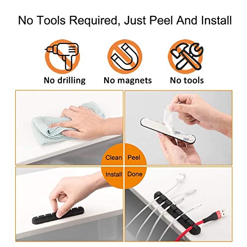 TviewSmart Cord Organizer for Desk, 5 Pack Cord Holders - Image 5
