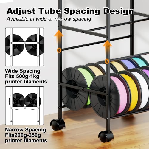 3D Printer Filament Storage Rack with Wheels, 5-Tier - Image 6