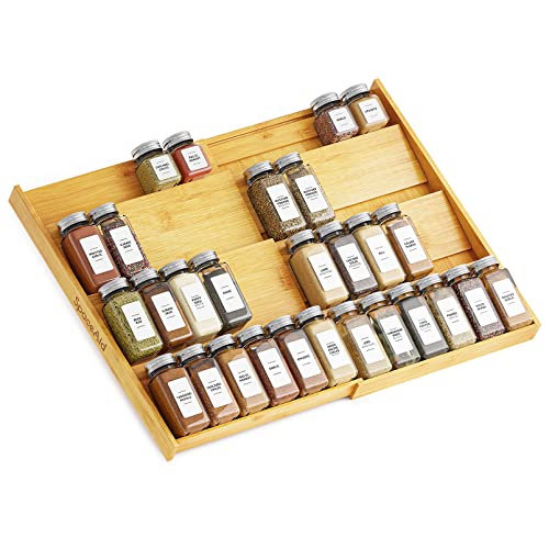 SpaceAid Bamboo Spice Drawer Organizer, (Need 3" Deep Drawer) - Image 2