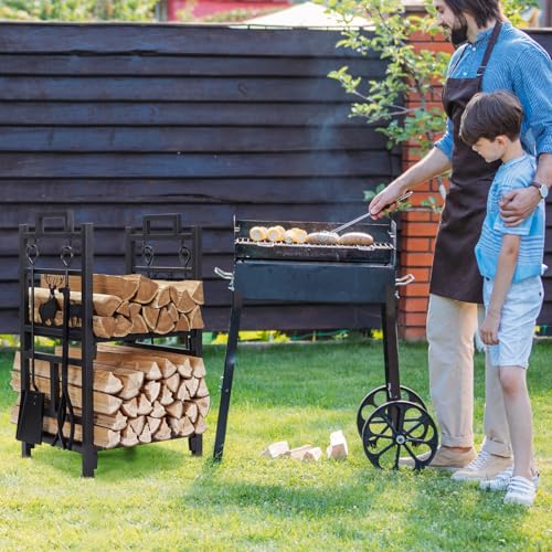 INNO STAGE Firewood Rack Fireplce Firepit Tools Set, Iron - Image 3
