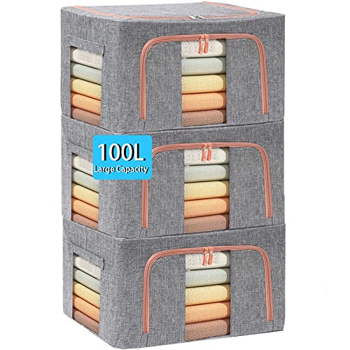 Extra Large Clothes Storage Bins with Metal Frame - Image 2