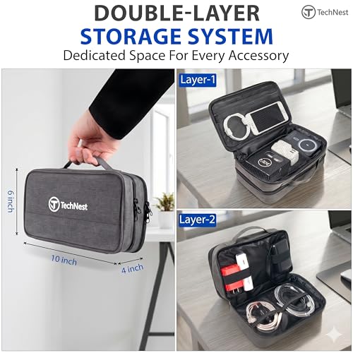 Travel Cable Organizer Case – Waterproof Electronics Storage Bag - Image 4