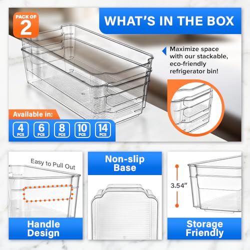 Lifemaster Pantry Organizers and Storage Bins - Stackable Clear - Image 4