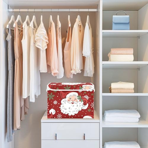 Christmas Santa Claus Storage Bins with Lids and Carrying - Image 7