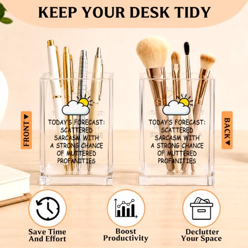 YAZMEEN Sarcastic Office Gift Acrylic Pen Holder - Today's - Image 6