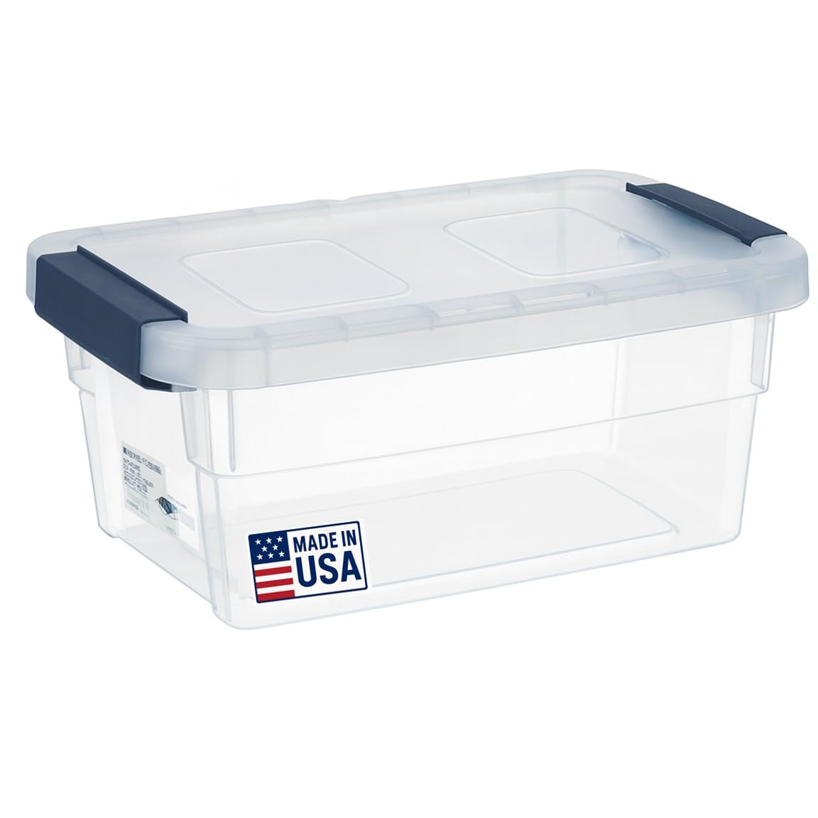 Tribello Clear Plastic Storage Bins with Lids Stackable Storage - Image 1