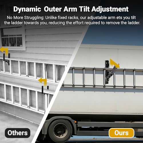 Foldable Trailer Ladder Rack, Heavy Duty Side Mount Carrier - Image 5