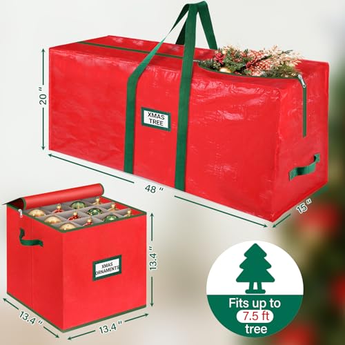 Christmas Tree Bag & Ornament Storage Box Set | Home Organization - Image 3