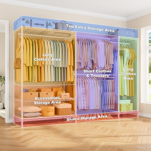 Heavy-Duty Garment Rack, Adjustable Clothing Racks Hanging - Image 7