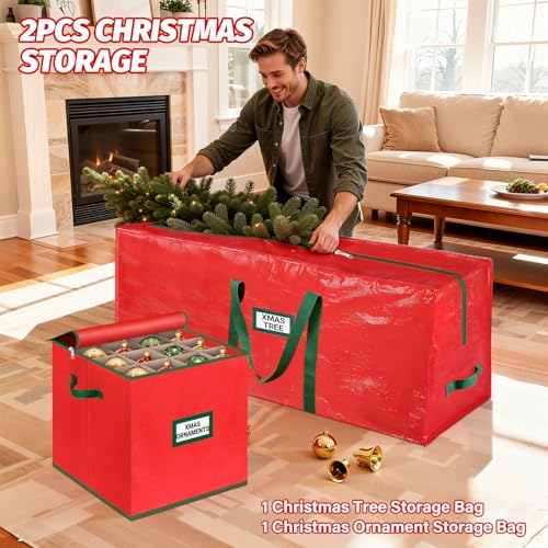 Christmas Tree Bag & Ornament Storage Box Set | Home Organization - Image 4