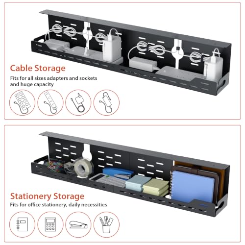 Univivi Under Desk Cable Management Tray, Cable Mana | Small Space Liv - Image 5