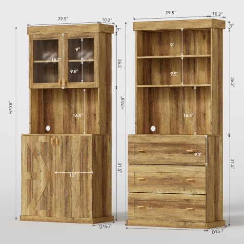71" Tall Modular Bookshelf Cabinet Set of 2, Modern Bookcase - Image 3