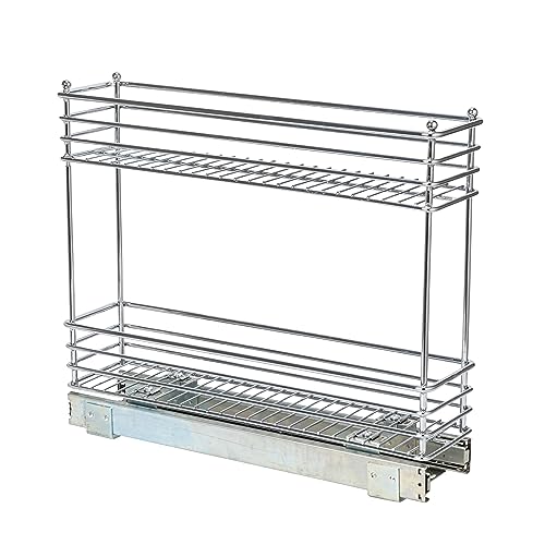 Household Essentials Chrome 2-Tier Sliding Cabinet Organizer, 5" - Image 8