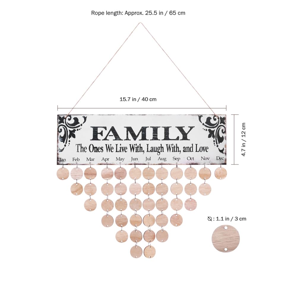 WINOMO Gifts for Mom Grandma Family Birthday Calendar with Tags - Image 6