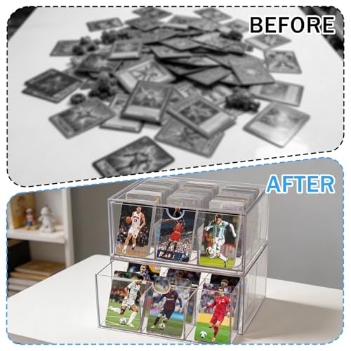 2 Pack Trading Card Storage Box - 3200+ Clear Plastic - Image 6