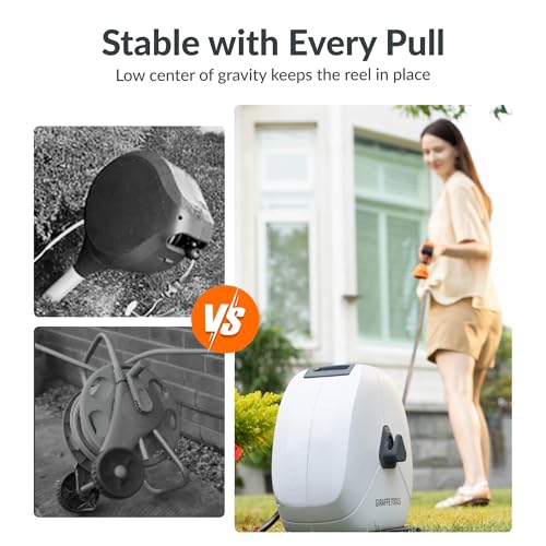 Giraffe Tools Ground-Mounted Retractable Garden Hose Reel - Image 7