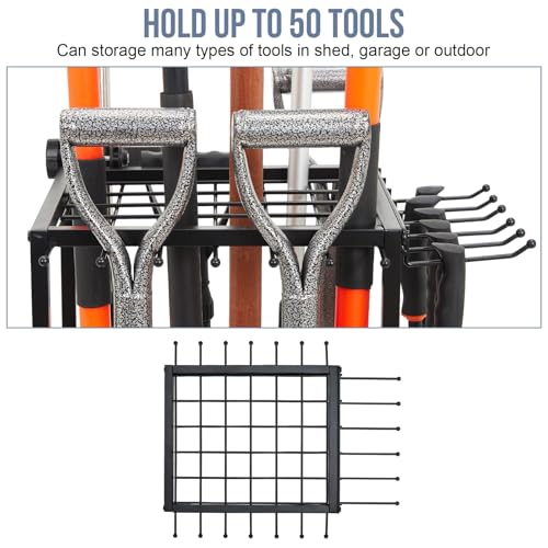 Garden Tool Organizer Holds 50 Long-Handled - Image 3