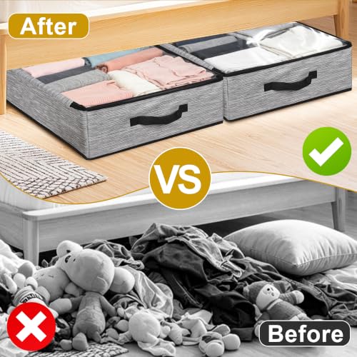 2 Pack Under Bed Storage Containers with Handles & Label Holder - Image 6