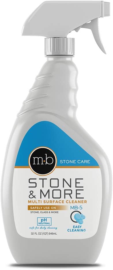 MB-5 Stone & More, All Purpose Cleaning Spray Kitchen Counter Cleaner Spray for Marble and Granite– No Streak Formula for Stone, Glass, Granite, Ceramic, Corian, Porcelain (32 oz)