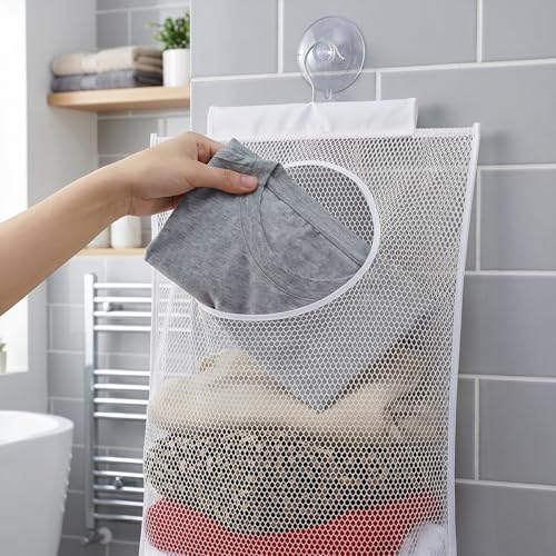 Hanging Laundry Hamper, Dirty Clothes Basket Foldable Wall - Image 7