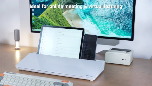Varhomax Glass Desk Whiteboard with Storage, Desktop Organizer - Image 8