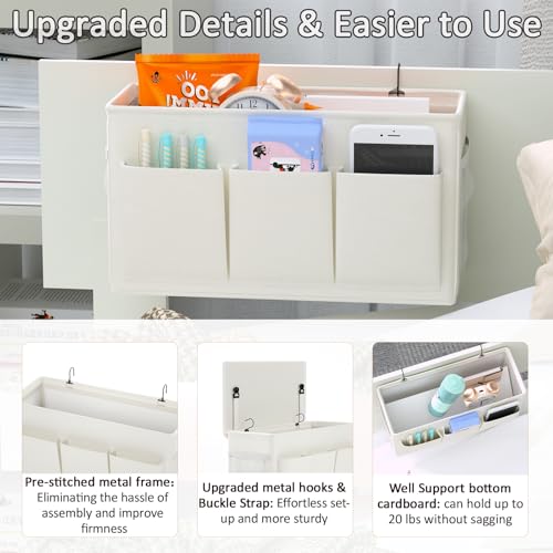 Bedside Caddy Storage Organizer for Bed Rails, Bed Caddy with 6 - Image 4