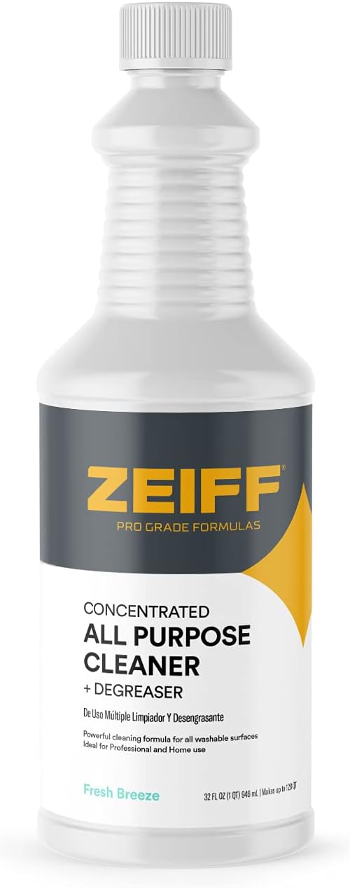 Pro-Grade All-Purpose Cleaner & Degreaser - Powerful Cleaning & Odor Eliminating Formula For Professional & Home Surfaces - 32 Ounce Concentrate - Fresh Breeze