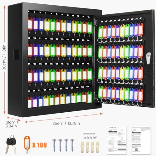 100 Keys Key Cabinet with Drop Slot, Anti-Theft Key Lock Box - Image 3