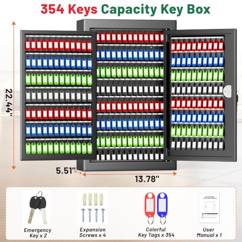 354 Position Key Lock Box Wall Mount, Key Storage | Home Organization - Image 3
