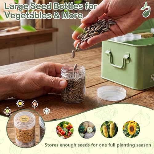 Seed Storage Organizer with Strap, 10 Large & 30 Small Bottles - Image 5