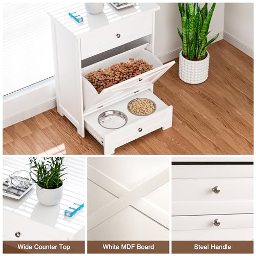 Dog Feeding Station with 2 Elevated Bowls,Hidden Pet - Image 5