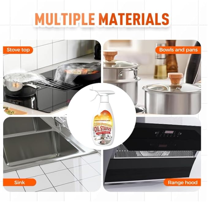 Heavy Duty Degreaser, Kitchen Heavy Duty Cleaner Spray Portable Degreasing Spray, Strong Grill Cleaner for Restaurant, All-Purpose Kitchen Pots and Pan Cleaner for Appliances Countertops Range Hoods