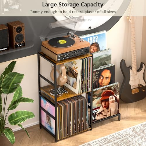 Record Player Stand, Turntable Stand with 4-Tier Vinyl - Image 6