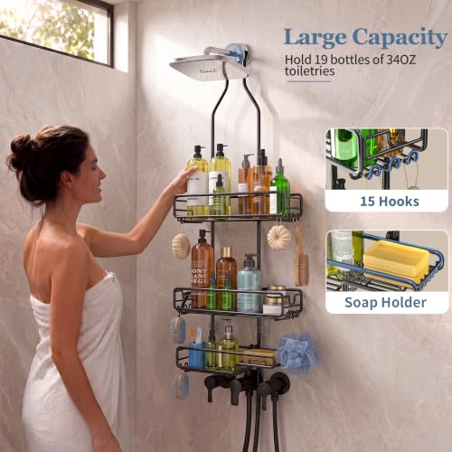 Skyapex Shower Caddy Hanging Bathroom Organizer: Over Head - Image 7