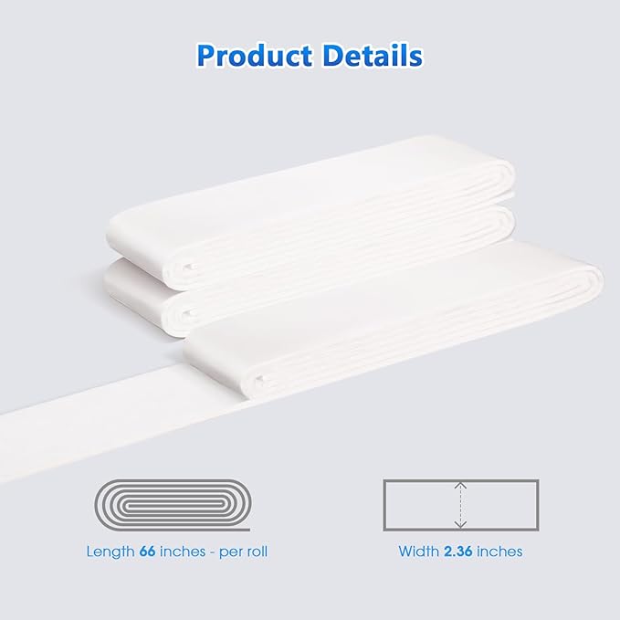 3 Rolls 2.36" x 66", Window Condensation Prevention Absorber - Anti-Condensation Water Absorbing Strip, Whites,Reusable & Cut-to-Fit Design