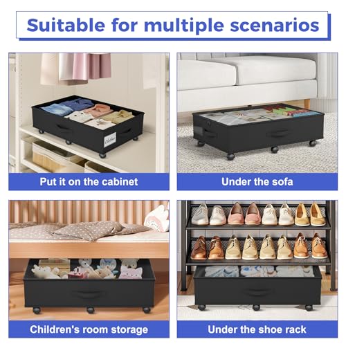 Babenest 4-Pack Under Bed Storage Organizer on 6 Wheels - Image 6