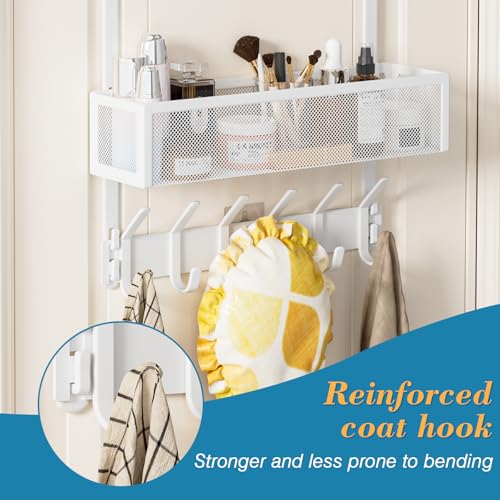 Over the Door Hooks Organizer,Door Hanger Fits Doors 1 3/4" White - Image 6
