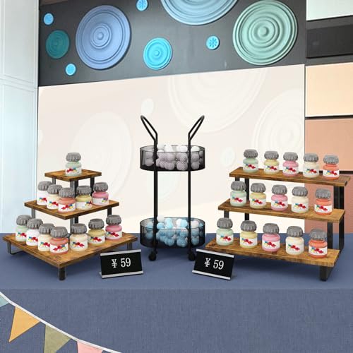 ELITEROO 3 Tier Wooden Retail Display Shelves, Portable Display - Image 5