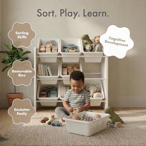 Humble Crew Kids Toy Organizer with 9 Bins, 3 Tier Storage - Image 7