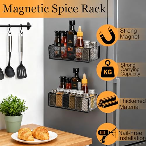 WUWEOT 2 Pack Magnetic Basket Fridge Side Organizers - Image 5