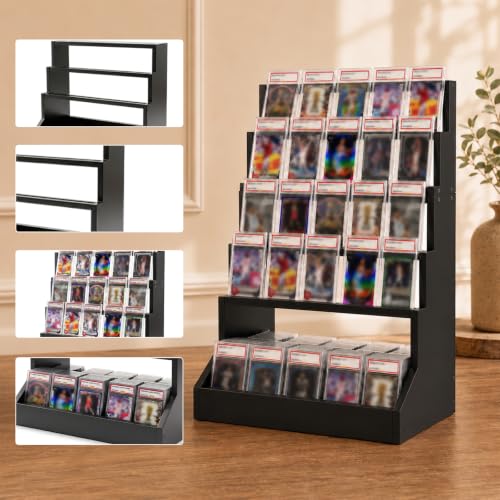 Trading Card Display,4-Tier Card Display Case with 5-Row Storage - Image 5