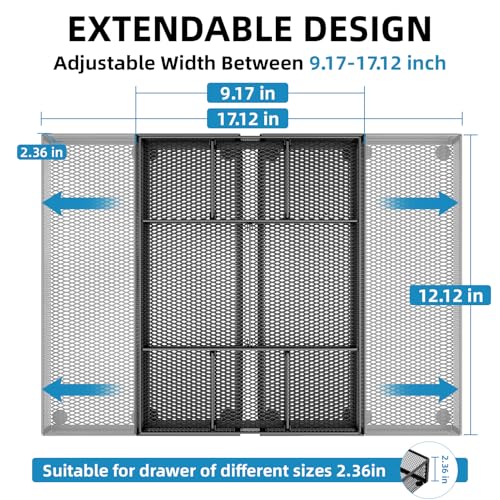 Marbrasse Expandable Desk Drawer Organizer, Mesh Drawer Organizer - Image 3