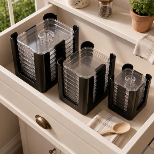 3Pcs Glass Containers Food Container Organizer for Rubbermaid - Image 3