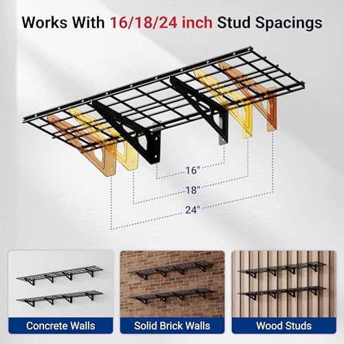 FLEXIMOUNTS 12-inch-by-72-inch Wall Shelf Garage Storage - Image 6
