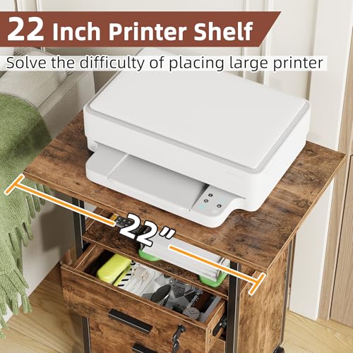 GYIIYUO 2 Wood Drawer Lockable File Cabinet with 22'' - Image 6