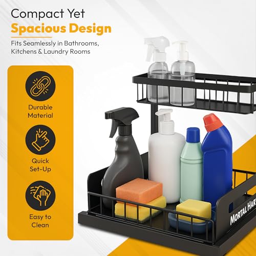 MORTALHARTS Under Sink Organizer – 1 Pack 2-Tier Sli | All Products - Image 5