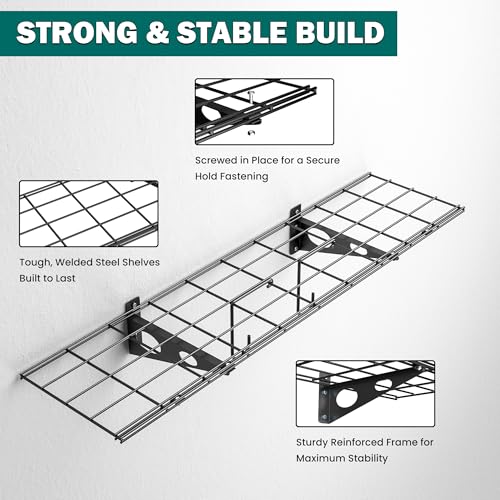 Garage Wall Shelves, 12 X 48 Inch Wall Mounted Storage Shelves - Image 6
