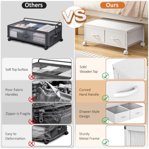 2 Pack Under Bed Storage with Wheels, UnderBed Storage - Image 6
