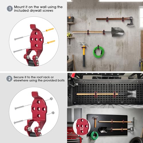 2 Pack Shovel Holder Wall Mount for Truck & Trailer | Garage Storage - Image 4