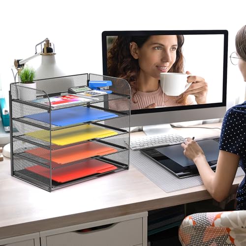 2 Sets 5-Tier Paper Organizer,Paper Tray Holder for Desk - Image 3
